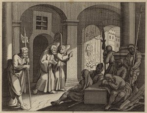 São Pedro libertado da prisão por um anjo (gravura) de European School