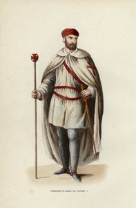 Templar In War Dress (gravação a cores) de European School
