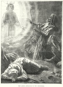 O Anjo que aparece aos pastores (gravura) de European School