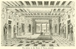 O átrio da Casa do Pansa, restaurado (gravura) de European School