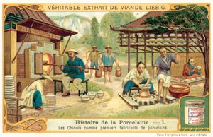 Os chineses, primeiros fabricantes de porcelana (chromolitho) de European School