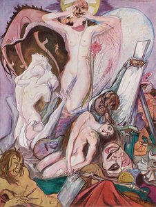 A morte dos artistas (litografia a cores) de European School
