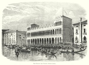 O Fondaco dei Turchi, Grand Canal (gravura) de European School