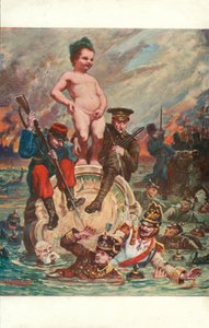 A Vingança do Manneken Pis (litografia a cores) de European School