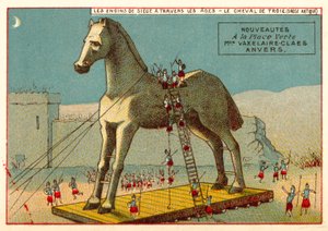 O Cavalo de Tróia (chromolitho) de European School