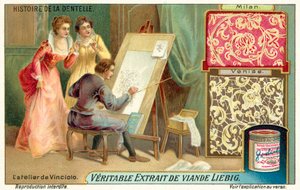 O estudo de Federico de Vinciolo (chromolitho) de European School