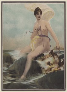 Tétis, ninfa do mar da mitologia grega (litografia a cores) de European School