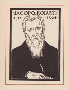 Tintoretto, artista italiano do Renascimento (litografia) de European School