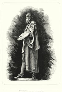 Ticiano, artista renascentista italiano, estatueta de Antonio dal Zotto (litho) de European School