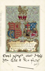 Reino Unido da Grã-Bretanha e Irlanda e Commonwealth da Austrália (litografia a cores) de European School
