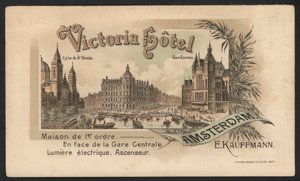 Victoria Hotel, Amsterdam (gravura colorida) de European School