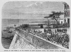 Visita do Imperador Pedro II do Brasil a Salvador, Bahia (gravura) de European School