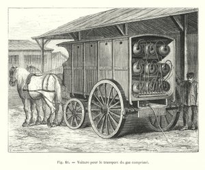 Transporte para o transporte de gás comprimido (gravura) de European School