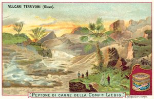 Vulcões em Java, Indonésia (chromolitho) de European School