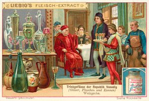 Prova de vinhos na República de Veneza (chromolitho) de European School
