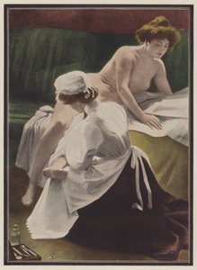 Mulher sendo seca por sua empregada (lito colorido) de European School