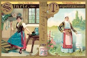 Jovem Estíria e mulher grega de Trípoli, Arcádia (chromolitho) de European School