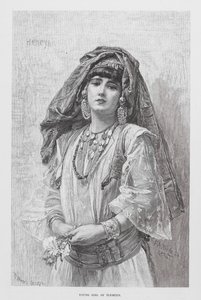Jovem rapariga de Tlemcen (gravura) de European School