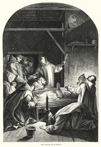 A Morte de São Bruno (gravura) de Eustache (after) Le Sueur