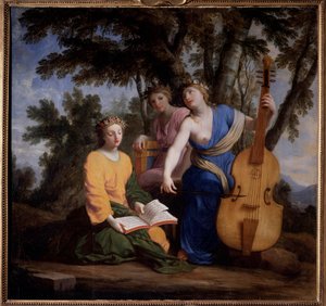 Representação das três Musas Melpomene, Erato e Polymnie (óleo sobre tela)
