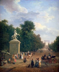 A entrada para os Champs-Élysées, c1804-1836 de Eustache Francois Duval
