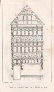 Casa de madeira do século 15, rue Malpalu n ° 90-92 de Eustache Hyacinthe Langlois