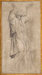 Estudo para Marcus Curtius, figura lendária da Roma Antiga de Eustache Le Sueur