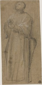 Estudo para sacerdote com báculo de Eustache Le Sueur