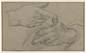 Estudo de duas mãos de Eustache Lesueur
