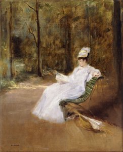 Sentado em um banco; No banco, c.1848 de Eva Gonzalès