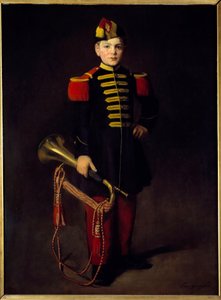 Criança da tropa (com trombeta). Pintura de Eva Gonzales (1849-1883)