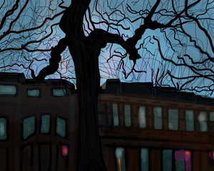 Rua 7 ao anoitecer de Evan Sklar