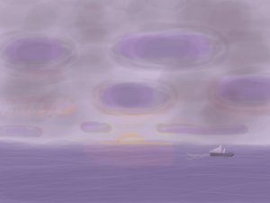 Oceano Atlântico, 2015 (desenhado à mão num iPad com um lápis Apple) de Evan Sklar