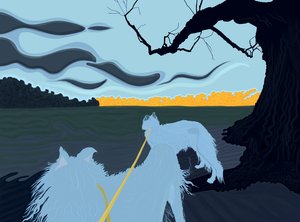 Dogs In Shade, Brooklyn (arte digital) de Evan Sklar