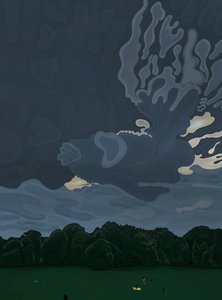 Crepúsculo e nuvens, Prospect Park, Brooklyn (arte digital)