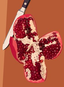 Romã com quatro secções, 2025 (arte digital)