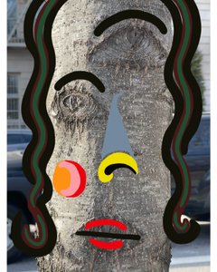 Ilustração da face de uma árvore utilizando fotografia e desenhoi Brooklyn (arte digital) de Evan Sklar