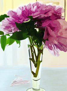 Peónias magenta em vaso (arte digital) de Evan Sklar