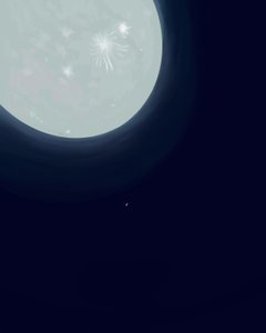 Lua e Saturno, c.2020-24 (arte digital) de Evan Sklar