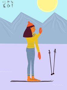 Dia de esqui com hieróglifos, c.2020-24 (arte digital)
