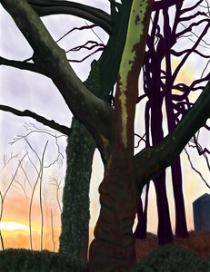 Árvores, Prospect Park, Brooklyn (arte digital) de Evan Sklar