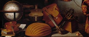 Natureza Morta com Instrumentos Musicais, Globo e Detalhe da Esfera Armilar, século XVII.