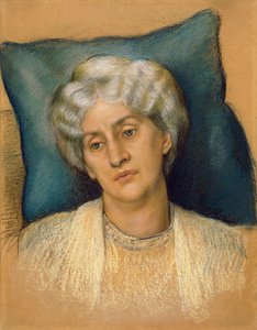 Estudo para &39;The Hour Glass&39;: retrato da Sra. William Morris. c.1904-05 (pastel sobre papel) (estudo de 28828)
