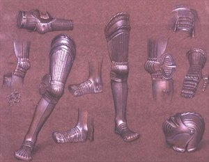 Estudo da Armadura, No.1 (giz) de Evelyn De Morgan