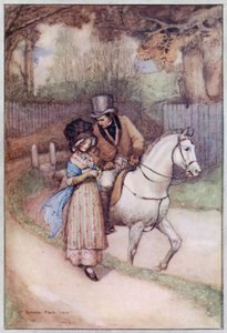 Ilustração para Cranford por Mrs Gaskell (lito a cores) de Evelyn Paul