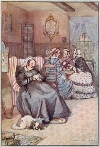 Ilustração para Cranford pela Sra. Gaskell (cor litho) de Evelyn Paul