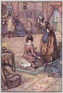 Ilustração para Cranford por Mrs Gaskell (lito a cores) de Evelyn Paul