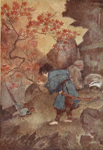 Momotaro e o faisão, ilustração de 