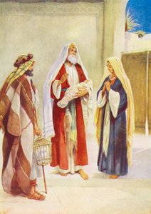 O Menino Jesus levado ao Templo (litografia a cores)
