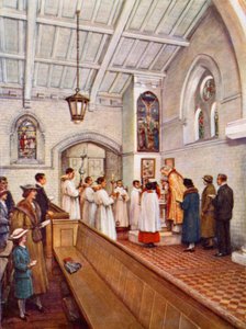 "Baptizar todas as Nações" (cor litho) de Evelyn Stuart Hardy